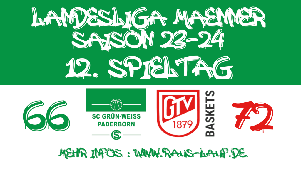 Die Basketballer des SC Grün-Weiß PAderborn verlieren in der Landesliga gegen den Gütersloher TV.