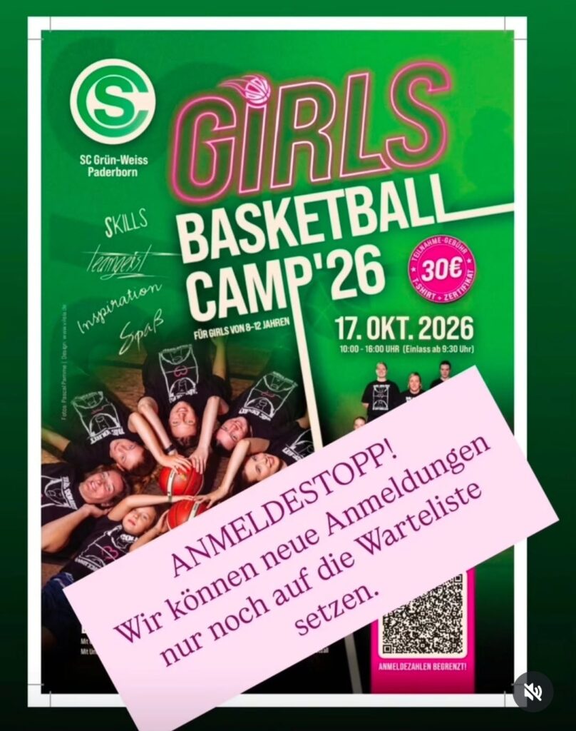 Girls Basketball Camp 2026 des SC Grün-Weiß PAderborn Basketball und Frauenbasketball